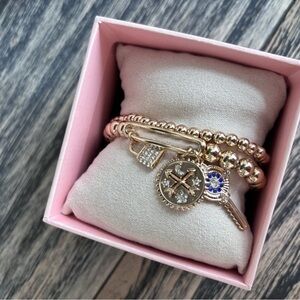 Elegant Gold and Silver Women's Bracelet Set of 2